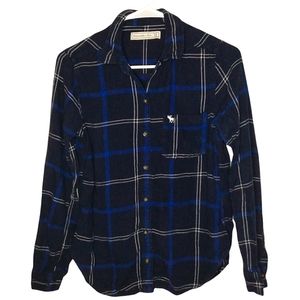 Abercrombie and Fitch Blue Plaid Flannel